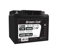 Batterie sans entretien Green Cell Cube AGM VRLA IP54 12V 40Ah pour tondeuses à gazon, scooters, bateaux et fauteuils roulants