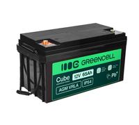 Batterie sans entretien Green Cell Cube AGM VRLA IP54 12V 65Ah pour tondeuses à gazon, scooters, bateaux et fauteuils roulants
