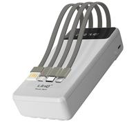 Batterie Secours 25800mAh Câble 4 en 1 Amovible et Sortie USB Compact Blanc