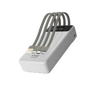 Batterie Secours 25800mAh Câble 4 en 1 Amovible et Sortie USB Compact Blanc
