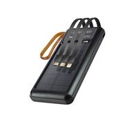 Batterie Secours Solaire 15000mAh Câble Micro USB Lightning USB C USB LinQ Noir
