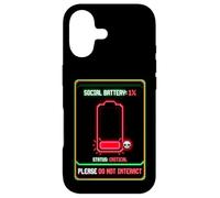 Batterie Sociale 1% à Faible consommation d'énergie Pixel Art Santé mentale Coque pour iPhone 17