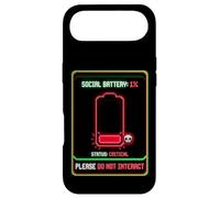 Batterie Sociale 1% à Faible consommation d'énergie Pixel Art Santé mentale Coque pour iPhone Air