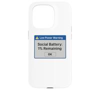 Batterie Sociale 1% restante - Amusant introverti Faible Puissance Coque pour iPhone 15 Pro