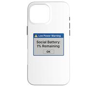 Batterie Sociale 1% restante - Amusant introverti Faible Puissance Coque pour iPhone 16 Pro Max