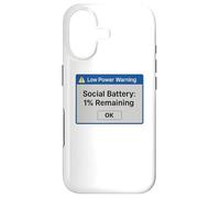Batterie Sociale 1% restante - Amusant introverti Faible Puissance Coque pour iPhone 17