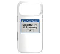 Batterie Sociale 1% restante - Amusant introverti Faible Puissance Coque pour iPhone 17 Pro Max