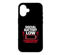 Batterie Sociale Faible, Veuillez ne Pas me percevoir, Cadeau Coque pour iPhone 16