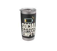 Batterie Sociale Vide Introverti Faible Energie Gobelet isotherme en acier inoxydable double paroi