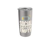 Batterie Sociale Vide Introverti Faible Energie Gobelet isotherme en acier inoxydable double paroi