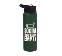 Batterie Sociale Vide Introverti Faible Energie Stainless Steel Insulated Water Bottle