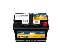 Batterie Solaire 12V AGM 100Ah Décharge Lente - Batterie Camping-Car, Caravane et Applications Stationnaires - Sans Entretien, Longue Durée de Vie, Résistante aux Vibrations et aux Chocs