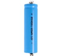 batterie solaire 3,2 Volts Lithium IFR 14500 AA avec douilles 2,8mm 600mAh LiFePo4 rechargeable Flat Top non protégée Dimensions 14,2 x 50,2mm