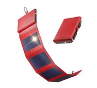 Mini Batterie Externe Solaire Portable 4000 mAh - 4W Sunslice Photon, Plus Petit Chargeur Solaire, Panneau Solaire Portable pour Smartphone, pour Randonnée, Compatible avec Toutes Les Marques, Rouge