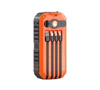 Batterie solaire à manivelle 20 000 mAh, chargeur de téléphone portable avec câbles intégrés, SOS, lampes de poche stroboscopiques, alimentation d'urgence en plein air pour randonnée, maison, survie