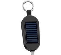 Batterie solaire porte-clés 2000 mAh Mini chargeur portable de type C, banque d'alimentation d'urgence avec connecteur USB-C intégré, porte-clés en plastique et métal, 8,5 x 4,2 x 1,6 cm pour