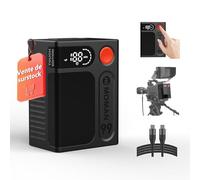 Batterie V Mount, Moman Power 99 Touch Mini V-Lock Battery 99Wh/6900mAh avec Bouton Tactile & Écran LED 65W Charge Rapide USB-C/USB-A/D-Tap 14.4V/DC 8.4V/BP Port pour Caméscope Caméra BMPCC Moniteur