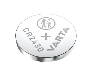 Batterie Varta CR2430 Lithium 3V 290mAh, pile bouton, diamètre 24.5mm, hauteur 3mm, température opérationnelle -20°C à 60°C, blister 1 pièce