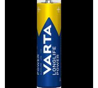 Batterie Varta Longlife AA alcaline 1.5V usage unique 50.5mm hauteur 23.8g pack individuel