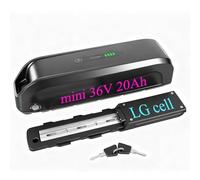 Batterie Velo Electrique 36V 20AH(6 Round Pins) LG5000 Taille Mini Ebike Batterie Rechargeable au Lithium-ION Batterie pour 36V 500W 250W Motor