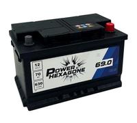Batterie Voiture 12V 70 Ah LB3 - Démarrage 640A - Batterie Auto Sans Entretien - Format standard Compatible Engins & Véhicules légers - Remplacement Origine - Livraison rapide Power Hexagone