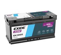 BATTERIE VOITURE EXIDE - EK1060 AGM - 12V 106Ah 950A