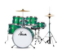 XDrum Junior Pro Batterie Enfant Emerald Green Sparkle - adaptée de 5 à 9 ans - Drumset avec accessoires complets - incl. école - Vert
