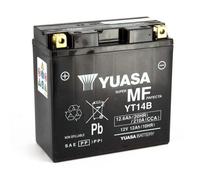 Yuasa Batterie moto YT14B AGM VRLA 12 V 12,6 Ah 210 A Prête à l'emploi