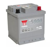 Yuasa YBX5202 Batterie de voiture haute performance 12 V 45 Ah 440 CCA Argenté