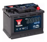 Yuasa Battery Batterie voiture YBX9027 12 V 60 Ah 680 CCA AGM sans entretien Start-Stop Plus