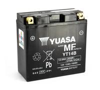 Yuasa Batterie moto YT14B AGM VRLA 12 V 12,6 Ah 210 A Prête à l'emploi