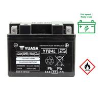 BATTERIE YUASA YTB4L 12V 4 AH AGM REMPLACE LA YTX4L-BS