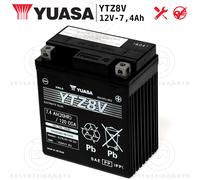 Batterie Yuasa YTZ8V 12V 7Ah Scellée Préchargée Activée 113x70x130 mm