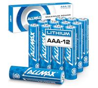 Batteries au Lithium Allmax AAA à Puissance maximale (12 pièces) - Longue durée de Vie, étanche, durée de Conservation de 20 Ans, Performance supérieure - 1,5 V