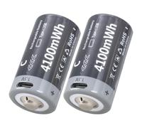 Batteries C à charge rapide au lithium rechargeable par USB, 2 heures, charge complète, protection contre les surcharges de 1000 cycles, batteries rechargeables USB