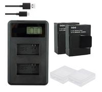 Batteries compatibles avec Les caméras GoPro Hero 3+ AHDBT-301 et 302 1600 mAh avec Double Chargeur LCD(2xbattery Charger)