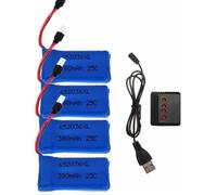 Batteries de Drone - YUNIQUE FRANCE - 380mAh - 25C - 3.7V - Chargeur Inclus