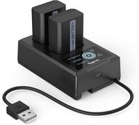 Batteries de Rechange pour Appareil Photo et Chargeur d'Ecran LCD (Lot de 2), Compatible avec NP-FW50 pour Sony A6000, A6500, A6300, A6400, A7, A7 II, A7R II, A7S II, A7S, A7R - 3818