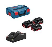Batteries et chargeur - Bosch - GBA 18V 5.0Ah - 3 batteries - Chargeur rapide GAL 18V-40 - Boîtier L-BOXX