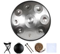 Batteries Handpan En Ré Mineur - 9/10/12 Notes Instrument De Percussion Hand Pan En Acier, Tambour De Handpan D'instrument Pour Des Adultes, Tambour À Main Harmonique(C-432hz,10 notes)