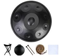 Batteries Handpan En Ré Mineur - 9/10/12 Notes Instrument De Percussion Hand Pan En Acier, Tambour De Handpan D'instrument Pour Des Adultes, Tambour À Main Harmonique(A-440hz,10 notes)