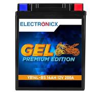 Batteries mElectronicx GEL Premium YB14L-BS - Batterie moto haute performance 12V 14Ah 250A, sans entretien, résistante aux vibrations - idéale pour scooter, ATV et motooto au gel (14Ah 12V YB14L-BS)