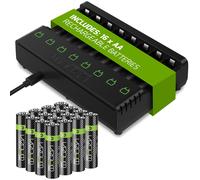 Venom Station de Chargement de Batterie Rechargeable + 16 Piles AA 2100 mAh