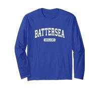 Battersea England Design Sport Vintage Manche Longue, Unisexe pour Adultes, Bleu Royal, L