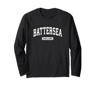 Battersea England Design Sport Vintage Manche Longue, Unisexe pour Adultes, Noir, M