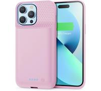 Battery Case For Iphone 12 Pro Max/13 Pro Max/14 Pro Max/14 Plus, [8600mah] Rechargeable External Battery, Powerful Portable Charger Battery Extension Case For Iphone - Pink