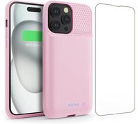 Battery Case For Iphone 15 Pro [Fast Charge 15w & Powerful 7500mah] Rechargeable External Battery Portable Charger Power Cases For Iphone 15 Pro (6.1 Inch) ¿ Pink