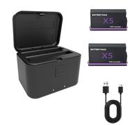 Battery Charger Set for Insta360 X5, for Insta 360 X5 Battery, Can Save 2 Batteries and Charge at The Same Time, for Insta 360 X5 Portable Battery Compartment (Set 3)