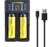 Battery Charger with LCD Display for Li-ION/NI-MH/NI-CD A AA AAA Batteries 2 Slot Head Compatible with a Variety of 3.7V 26650/18650/14500/16340 Li-ion Batteries