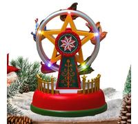 Battery Operated Music Figurine, Luminous Christmas Toy, ABS Musical Decoration with Rotating and Ferris Wheel Feature, Table Figurine, Holiday Decor with Interactive Design, Indoor Christmas Decorati